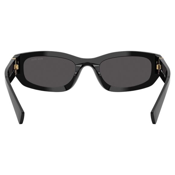 New MIU MIU Sunglasses Black Gold Square Rectangular Miu Miu Women - Picture 4 of 6